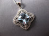LARGE 2.35CT DIAMOND & AAA AQUAMARINE 14KT WHITE GOLD FILIGREE FLOATING PENDANT
