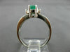 ESTATE .97CT DIAMOND & EMERALD 14KT WHITE GOLD ENGAGEMENT RING BEAUTIFUL! #21750