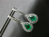 1.88CT DIAMOND & AAA EMERALD 14KT WHITE GOLD PEAR SHAPE & ROUND HANGING EARRINGS