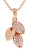 ESTATE 0.18CT DIAMOND 14KT ROSE GOLD MULTI LEAF FLOATING FUN PENDANT WITH CHAIN