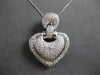 EXTRA LARGE 2.60CT DIAMOND 18KT WHITE GOLD PUFF HEART ENHANCER NECKLACE #28058