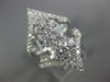 ESTATE LARGE 1.53CT DIAMOND 18KT WHITE GOLD 3D CLUSTER DOUBLE V SHAPE FUN RING