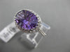ESTATE LARGE 6.41CTW DIAMOND & AAA AMETHYST 14KT WHITE GOLD FILIGREE OVAL RING