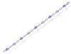5.50CT DIAMOND & AAA PINK & GREEN AMETHYST 14KT WHITE GOLD LINK TENNIS BRACELET