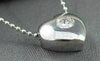 ESTATE .17CT HEART DIAMOND SOLITARE 14KT WHITE GOLD PENDANT G VS W/ CHAIN # 6984