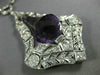 ANTIQUE EXTRA LARGE 38.0CT DIAMOND & AAA AMETHYST 18K WHITE GOLD LARIAT NECKLACE