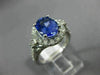 ESTATE LARGE 2.85CT DIAMOND & AAA TANZANITE 18KT WHITE GOLD HALO ENGAGEMENT RING