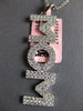 ESTATE LARGE .95CT DIAMOND 14KT WHITE GOLD 3D MOTHER MOM FLOATING PENDANT