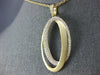 ESTATE LARGE .61CT DIAMOND 18KT YELLOW GOLD 3D OVAL LOVE KNOT FUN PENDANT