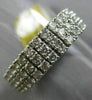 ESTATE WIDE 2.75CT DIAMOND 18K WHITE GOLD 3D THREE ROW ETERNITY ANNIVERSARY RING