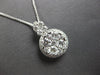 LARGE 1.26CT DIAMOND 18K WHITE GOLD ROUND INVISIBLE HALO FLORAL FLOATING PENDANT