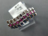 .54CT DIAMOND AAA BLUE & PINK SAPPHIRE 14KT WHITE GOLD MULTI ROW CURVED FUN RING