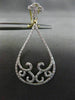 ESTATE LARGE .67CT DIAMOND 14K WHITE & YELLOW GOLD FLEUR DE LIS CLIP ON EARRINGS