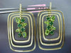 ESTATE 5.64CT DIAMOND & AAA PERIDOT & TSAVORITE 14K YELLOW GOLD HANGING EARRINGS
