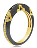 ESTATE .23CT WHITE & BLACK DIAMOND 14KT YELLOW GOLD 3D MULTI FLOWER ETOILE RING
