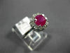 ESTATE 1.10CT DIAMOND & AAA RUBY 14KT WHITE GOLD FLOWER CLASSIC ENGAGEMENT RING