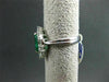 ANTIQUE LARGE 1.4CT DIAMOND & AAA COLOMBIAN 18K WHITE GOLD MARQUISE CLUSTER RING