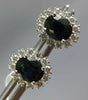 1.74CT DIAMOND & AAA SAPPHIRE 14K WHITE GOLD OVAL & ROUND FLOWER STUD EARRINGS