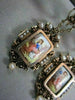ANTIQUE HANGING VICTORIAN ENAMEL PEARLS 14KT YELLOW GOLD EARRINGS ONE OF A KIND!