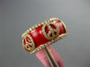 WIDE 1.40CT DIAMOND & RED ENAMEL 18K ROSE GOLD 3D MULTI PEACE SIGN ETERNITY RING