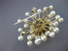 ESTATE LARGE .18CT DIAMOND & AAA SOUTH SEA PEARL 14KT YELLOW GOLD FLOWER BROOCH
