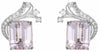LARGE 11.38CT DIAMOND & AAA KUNZITE 18KT WHITE GOLD 3D CUSHION & ROUND EARRINGS