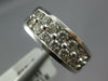 WIDE 1.01CT DIAMOND 14KT WHITE GOLD 3D CLASSIC 2 ROW BEADED FUN ANNIVERSARY RING