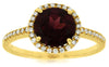 ESTATE 2.26CT DIAMOND & AAA RHODOLITE 14KT YELLOW GOLD 3D ROUND HALO FUN RING