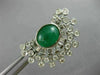 ESTATE LARGE 6.32CT DIAMOND & AAA EMERALD 14K WHITE GOLD SEMI MOON STUD EARRINGS