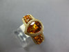 WIDE 2.38CT DIAMOND & AAA CITRINE 14KT YELLOW GOLD PEAR SHAPE & ROUND BEZEL RING