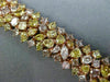 ESTATE LARGE 24.03CT MULTI COLOR DIAMOND 18KT ROSE GOLD CLUSTER TENNIS BRACELET