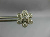 ANTIQUE LARGE 1.14CT DIAMOND 14KT WHITE GOLD FLOWER CLUSTER BEZEL EARRINGS #1958