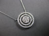 ESTATE .28CT DIAMOND 14KT WHITE GOLD 3D ROUND CLUSTER DOUBLE HALO FUN NECKLACE