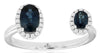 .99CT DIAMOND & AAA SAPPHIRE 14KT WHITE GOLD OVAL & ROUND HALO TENSION FUN RING