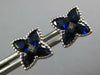2.08CT DIAMOND & AAA SAPPHIRE 18KT WHITE GOLD CLASSIC FLOWER STAR STUD EARRINGS