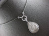 EXTRA LARGE 2.97CT DIAMOND 14KT WHITE GOLD LOVE KNOT TEAR DROP LARIAT NECKLACE
