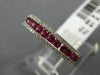 ESTATE .64CT DIAMOND & RUBY 18KT ROSE GOLD SEMI ETERNITY 3 ROW ANNIVERSARY RING