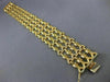 ANTIQUE WIDE 18KT YELLOW GOLD 3D MULTI ROW HANDCRAFTED FLORAL BRACELET #32312