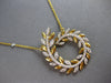 EXTRA LARGE 2.25CT DIAMOND 14KT YELLOW GOLD MULTI LEAF CRISS CROSS LOVE NECKLACE