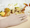 .58CT WHITE & FANCY YELLOW DIAMOND 18KT YELLOW & ROSE GOLD 3D DOUBLE HALO RING