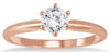 ESTATE .46CT DIAMOND 14KT ROSE GOLD 3D CLASSIC SOLITAIRE 6 PRONG ENGAGEMENT RING