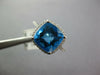 LARGE 4.20CT DIAMOND & AAA BLUE TOPAZ 14KT WHITE GOLD CUSHION FILIGREE FUN RING