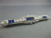 ANTIQUE LARGE 2.70CT OLD MINE DIAMOND & AAA SAPPHIRE 14KT WHITE GOLD BROOCH PIN