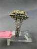 ESTATE LARGE GIA 3.86CT WHITE FANCY YELLOW DIAMOND 18K GOLD HALO ENGAGEMENT RING