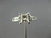 LARGE 1.71CT ROUND PRINCESS & BAGUETTE DIAMOND 14K WHITE GOLD 3D ENGAGEMENT RING