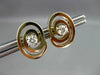 ESTATE DIAMOND 14KT YELLOW GOLD OVAL ETOILE SOLITAIRE EARRINGS E/F VVS #23018