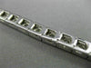 ESTATE WIDE 4CT DIAMOND 14KT WHITE GOLD SQUARE MILGRAIN CLASSIC TENNIS BRACELET