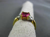 ESTATE 1.74CT DIAMOND & RUBALITE 18KT TWO TONE GOLD 3D FILIGREE ENGAGEMENT RING