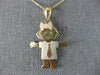 ESTATE 14KT TRI COLOR GOLD HAPPY BABY GIRL ENGRAVABLE PENDANT WITH CHAIN #24243