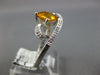 1.37CT DIAMOND & AAA CITRINE 14KT WHITE GOLD CUSHION & ROUND LOVE KNOT FUN RING